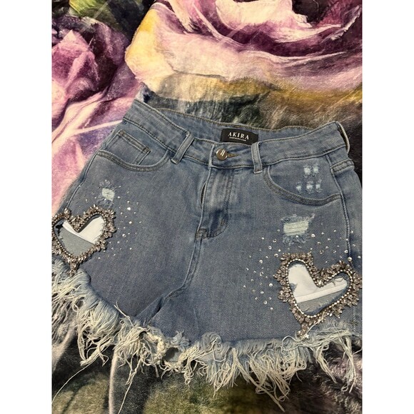 Akria bling heart shorts - Picture 1 of 1